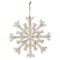 16" Distressed Fir Wood Snowflake