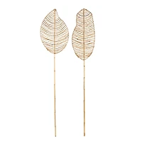 6.5ft. Light Brown Bamboo Palm Leaf Woven Foliage Set