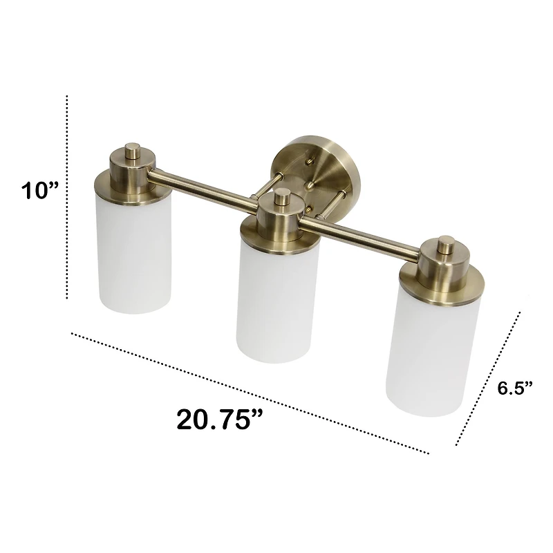 Lalia Home Essentix 3-Light White Shade Vanity