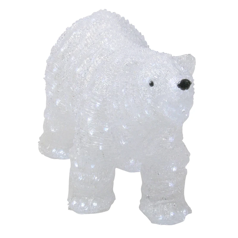 28" Lighted Commercial Grade Acrylic Polar Bear Christmas Display Decoration