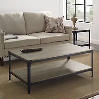 Walker Edison 48" Slate Gray Angle Iron Coffee Table
