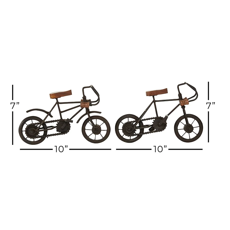 10.25" Black Metal Bike Tabletop Sculptures, 2ct.