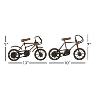 10.25" Black Metal Bike Tabletop Sculptures, 2ct.