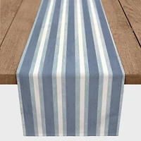 72" Blue Stripes Poly Twill Table Runner