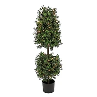4ft. Pre-Lit Boxwood Cone & Ball Topiary In Nursery Pot