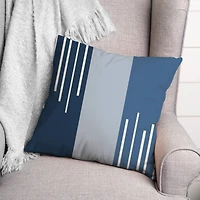 Blue Blocks & Stripes Throw Pillow
