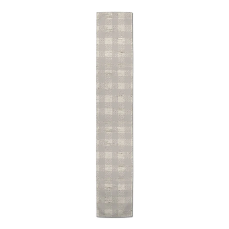 72" Gray Buffalo Check Cotton Twill Runner