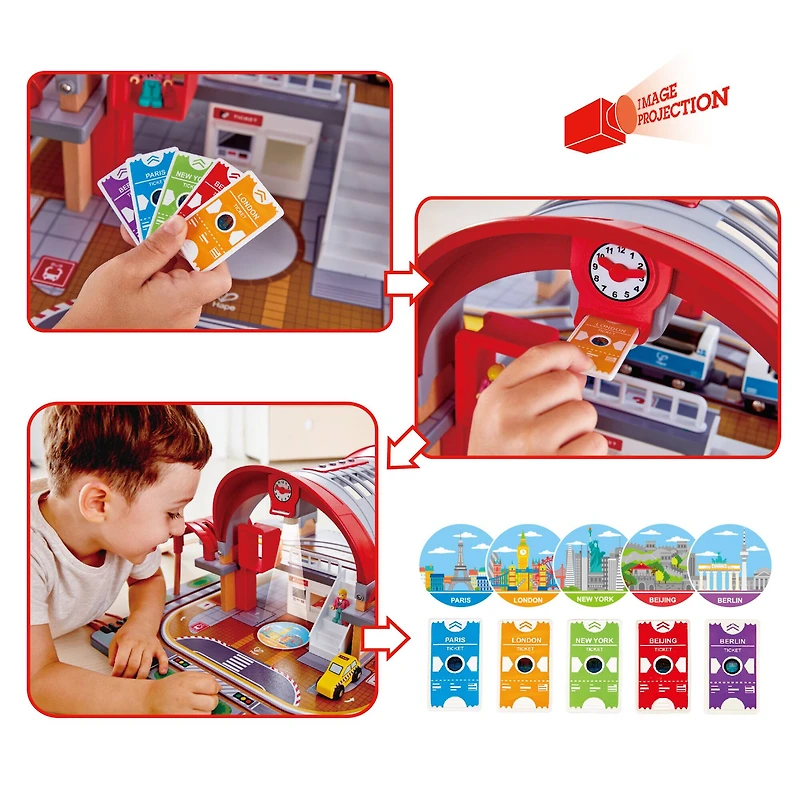 Hape Grand City Station: Light & Sound Play Railway Set