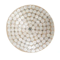 Hello Honey® 14.5" White & Natural Round Decorative Capiz Bowl