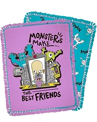 Monsters, Inc. 48" Monsters Make the Best Friends No Sew Fleece Throw Kit