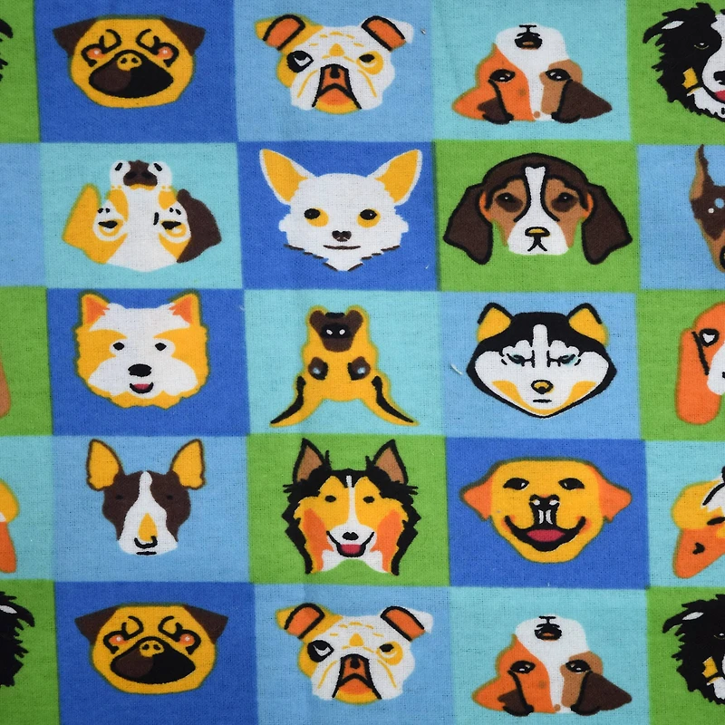 Feldman Blue Dog Grid Cotton Flannel