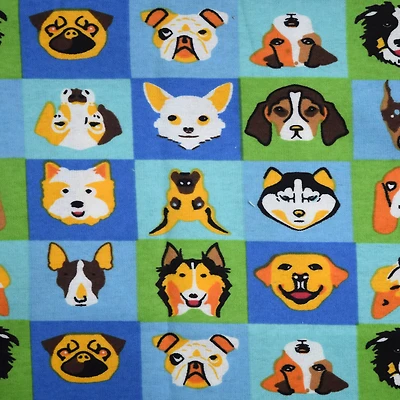 Feldman Blue Dog Grid Cotton Flannel