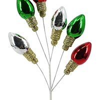 11.5" Red, Green & Silver Bulb Pick by Ashland®
