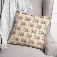 Neutral Turkey Pattern Throw Pillow