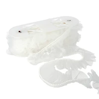 2" White Pleat Tulle with Pearl Bead Trim by Celebrate It®