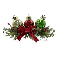 28" Gold, Red & Green Ornament LED-Lit Centerpiece by Ashland®