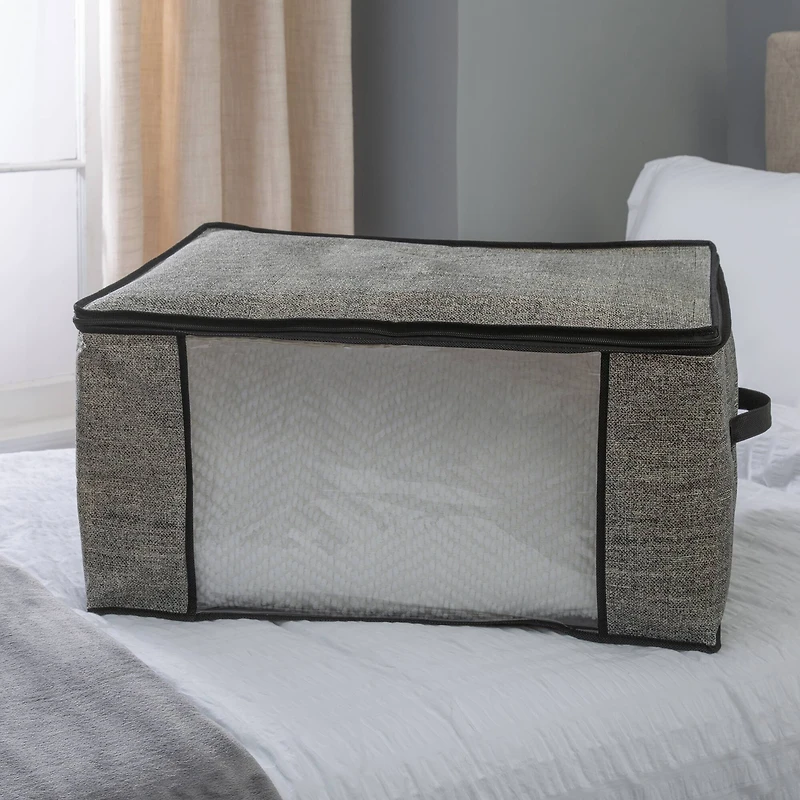 Simplify Black Blanket Storage Bag Set