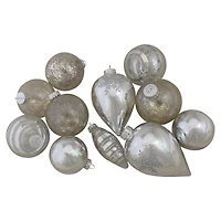 36ct. Silver Contemporary Ornaments