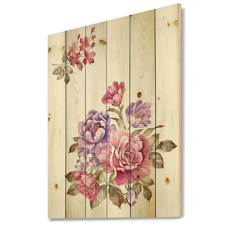 Designart - Bouquet of Pink and Purple Flowers I