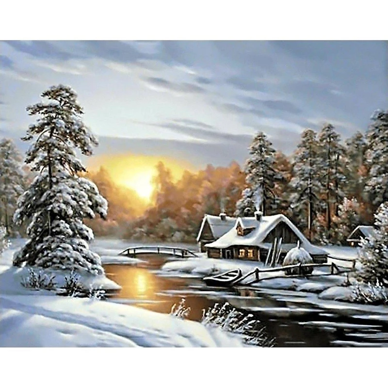 Wizardi Winter Sunrise Diamond Painting Kit