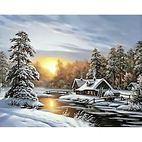 Wizardi Winter Sunrise Diamond Painting Kit