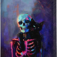 12" x 17" Skeleton with Black Cat Canvas Wall Art by Ashland®