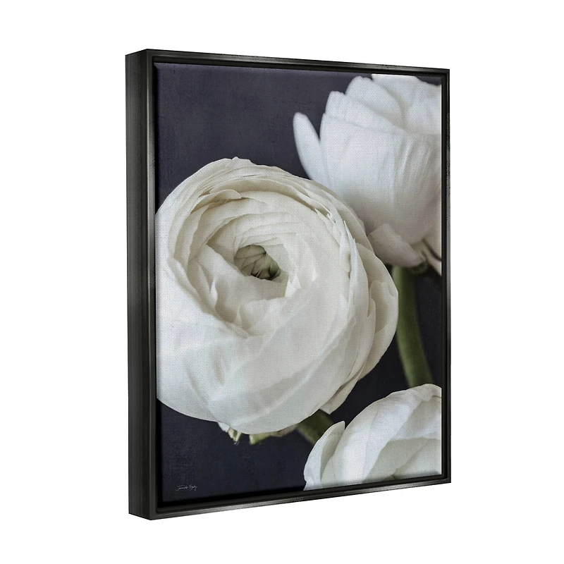 Stupell Industries Budding Ranunculus Flower Blooming Framed Floater Canvas Wall Art