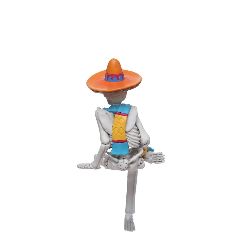 9" Day of the Dead Sitting Skeleton with Sombrero Tabletop Décor by Ashland®