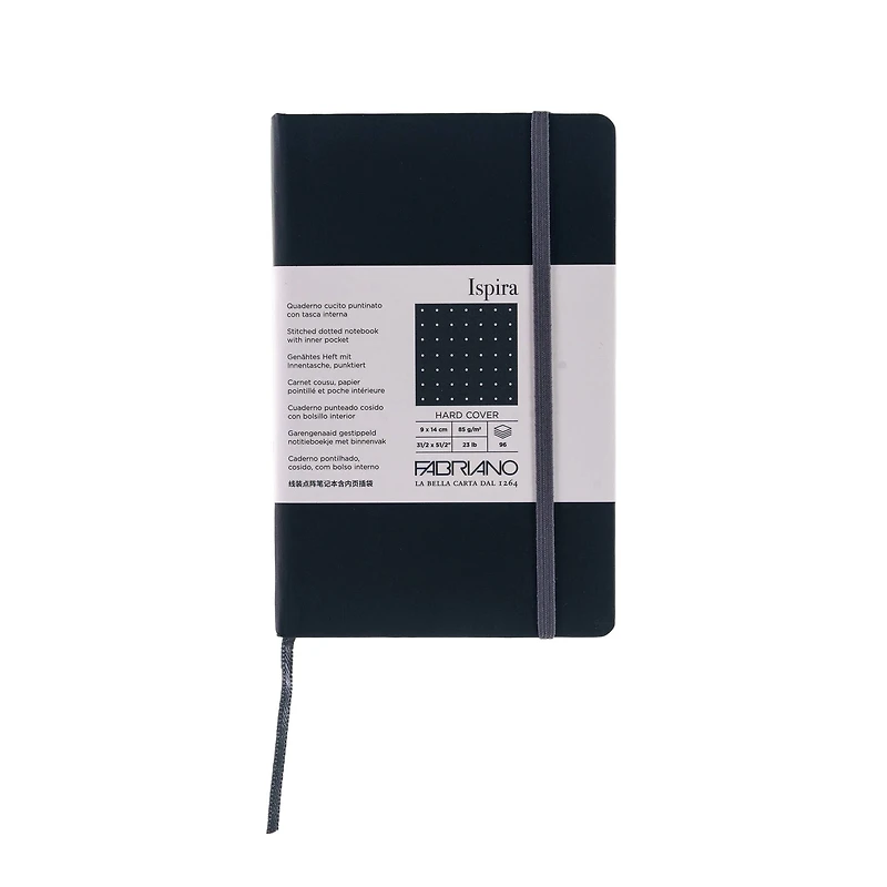 Fabriano® Ispira Black Hard-Cover Dotted Notebook