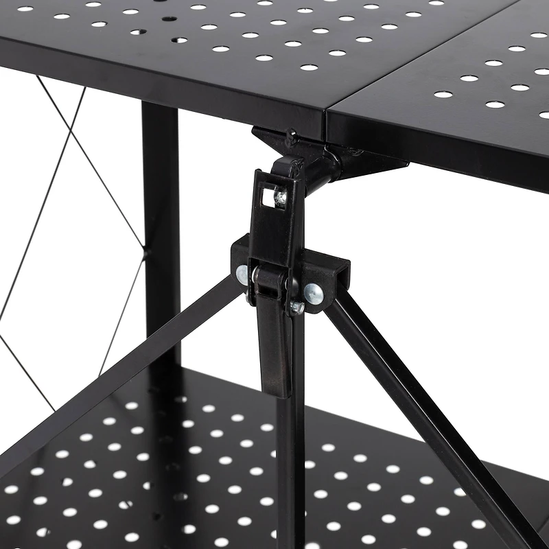 Honey Can Do Black Collapsible 4-Tier Metal Shelf