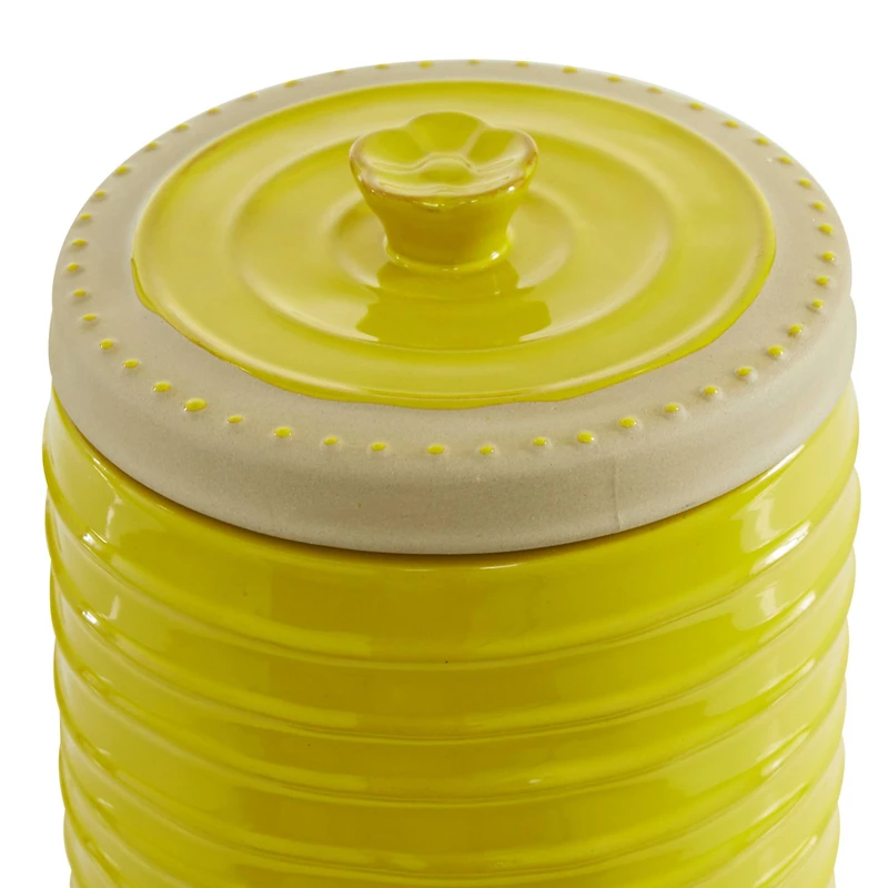 Yellow Ceramic Farmhouse Decorative Jar Set