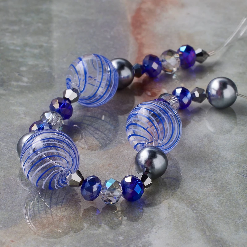 Lampwork Glass Stripe Round Beads by Bead Landing