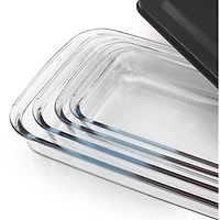 JoyJolt® Black Glass Bakeware Containers Set
