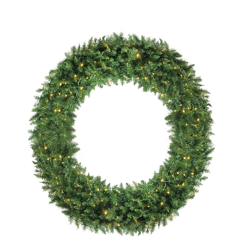 6ft. Pre-Lit Buffalo Fir Commercial Artificial Christmas Wreath