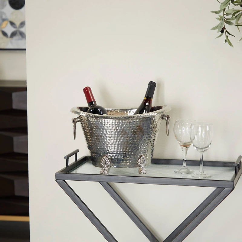 The Novogratz 14" Silver Aluminum Traditional Wine Holder