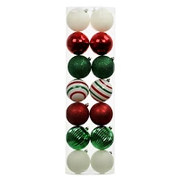 14 Pack 3.8" Red, Green & White Peppermint Lane Shatterproof Ornaments by Ashland®