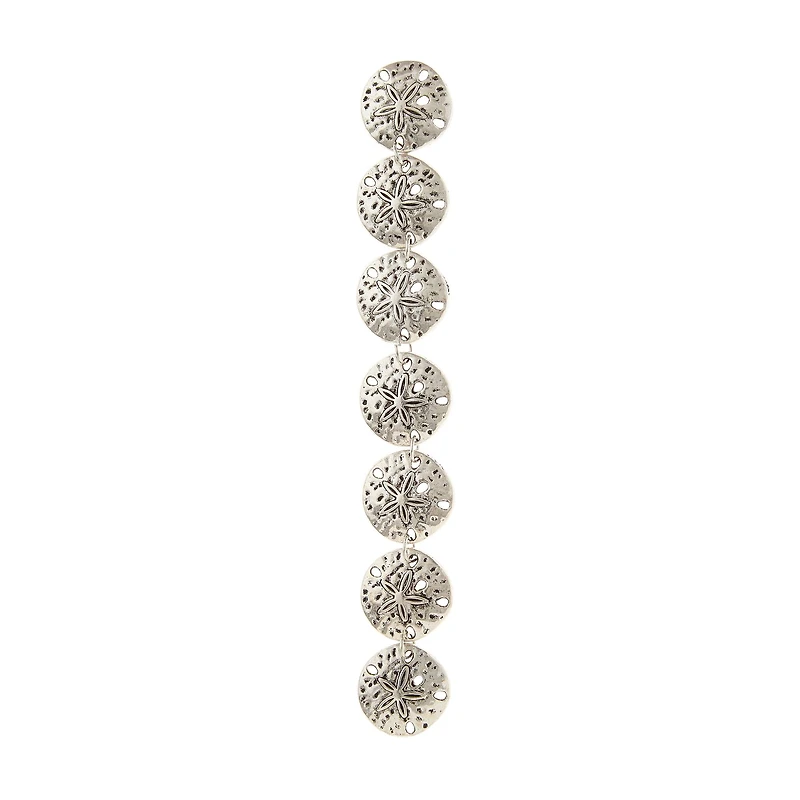 Silver Sand Dollar Metal Beads, 18mm by Bead Landing™