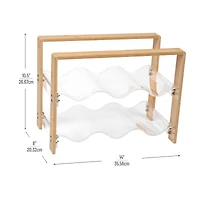 Mind Reader Modern Collection Bamboo & Acrylic 6 Bottle Wine Rack
