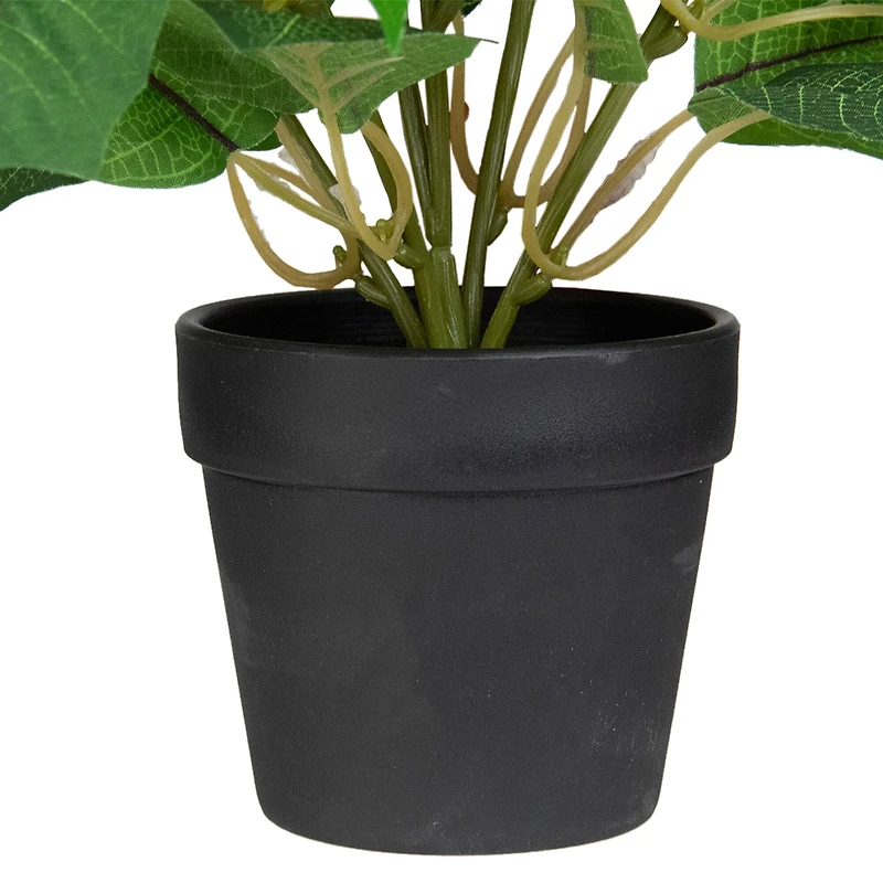 14.5" Potted White Artificial Christmas Poinsettia Flower Plant