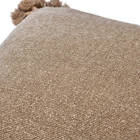 Hello Honey® Brown Square Canvas Pillow Cover with Tassels