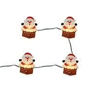 18ct. Warm White LED Santa in Chimney String Lights on Silver Wire by Ashland®