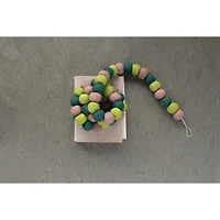Hello Honey® 6ft. Tan & Green Wool Felt Ball Garland