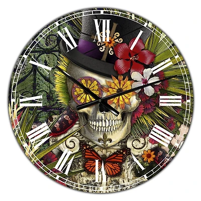 Designart Baron In Bloom Wall Clock