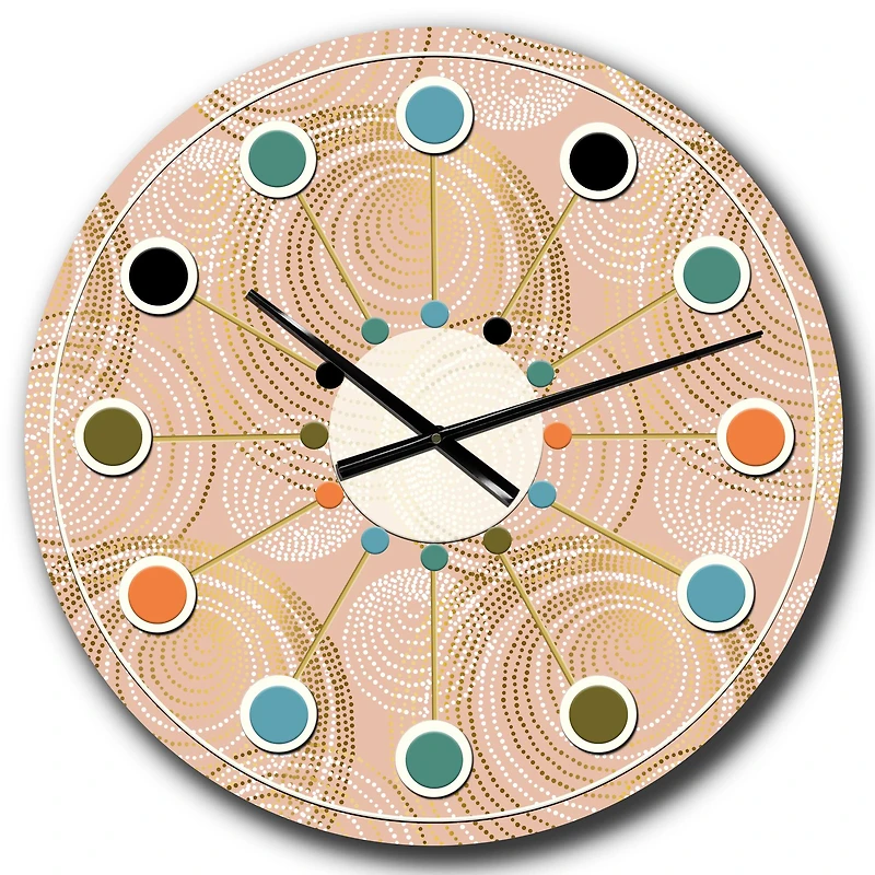 Designart 'Rose Gold Abstract Geometry Luxury Mid-Century Modern Wall Clock