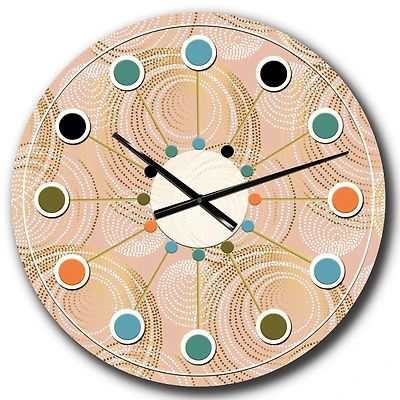 Designart 'Rose Gold Abstract Geometry Luxury Mid-Century Modern Wall Clock