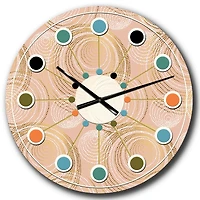 Designart 'Rose Gold Abstract Geometry Luxury Mid-Century Modern Wall Clock