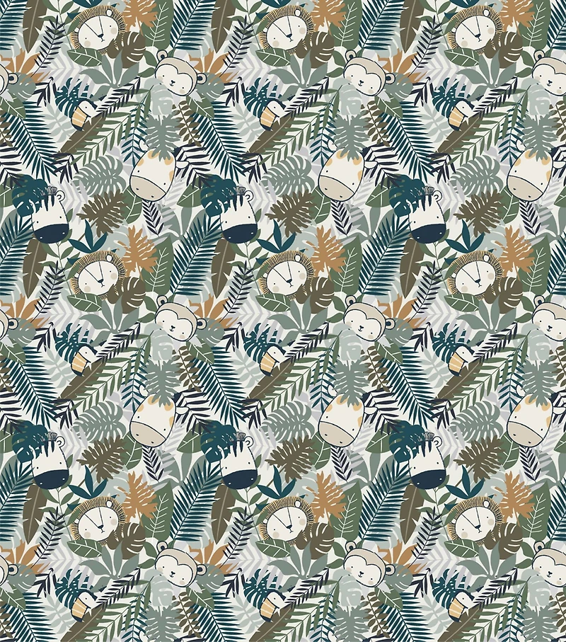 Stay Wild Jungle Animals Cotton Fabric