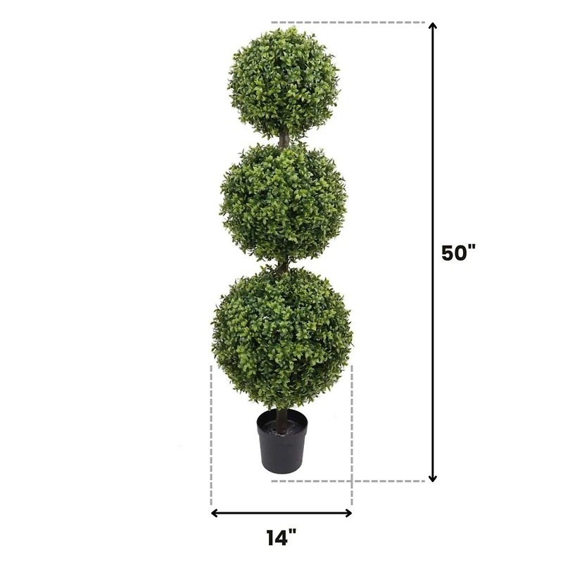 GreenSmart Dekor 4ft. Faux Boxwood Sphere Topiary Tree
