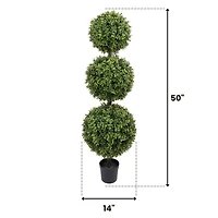 GreenSmart Dekor 4ft. Faux Boxwood Sphere Topiary Tree
