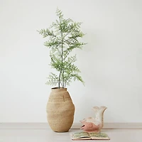 Hello Honey® 24.5" Natural & Sage Patterned Woven Seagrass Basket